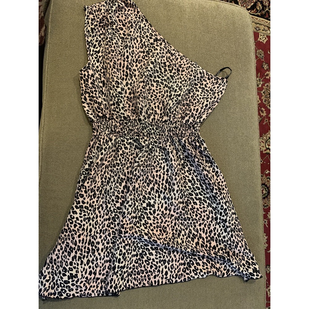 Kardashian Kollection One Shoulder Animal Print Dress Size Large (TD)